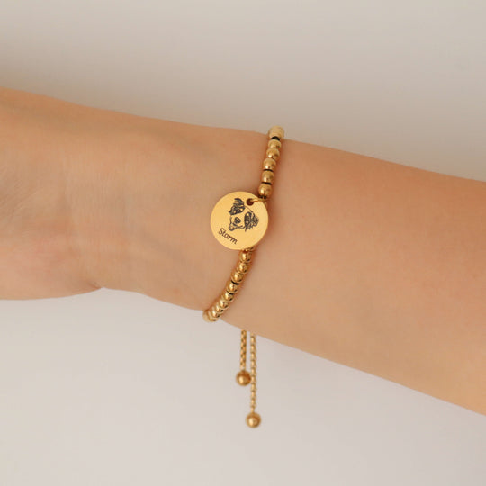 Woofyboo gold adjustable pet face engraved bracelet