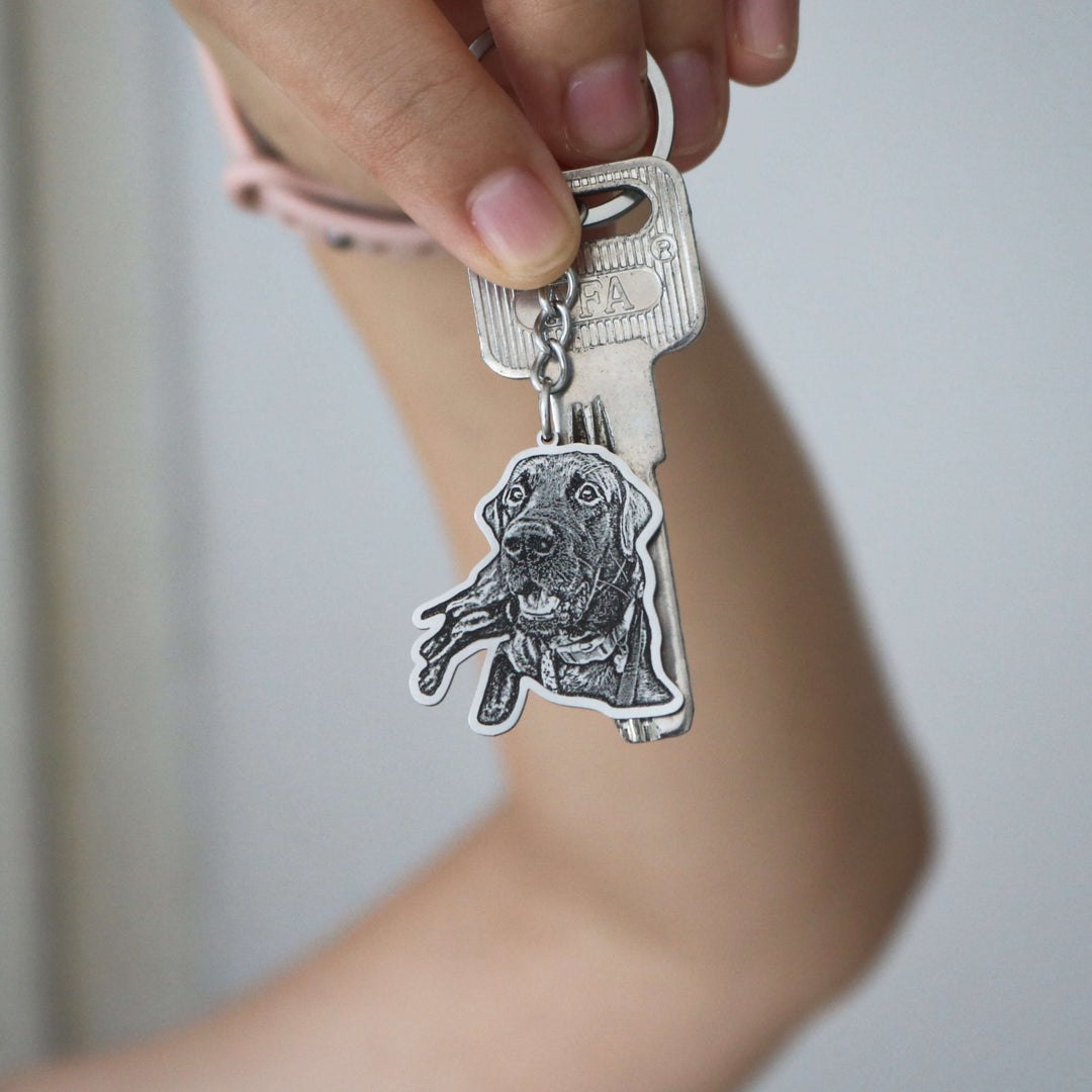 Lifelike Pet Portrait Keychain