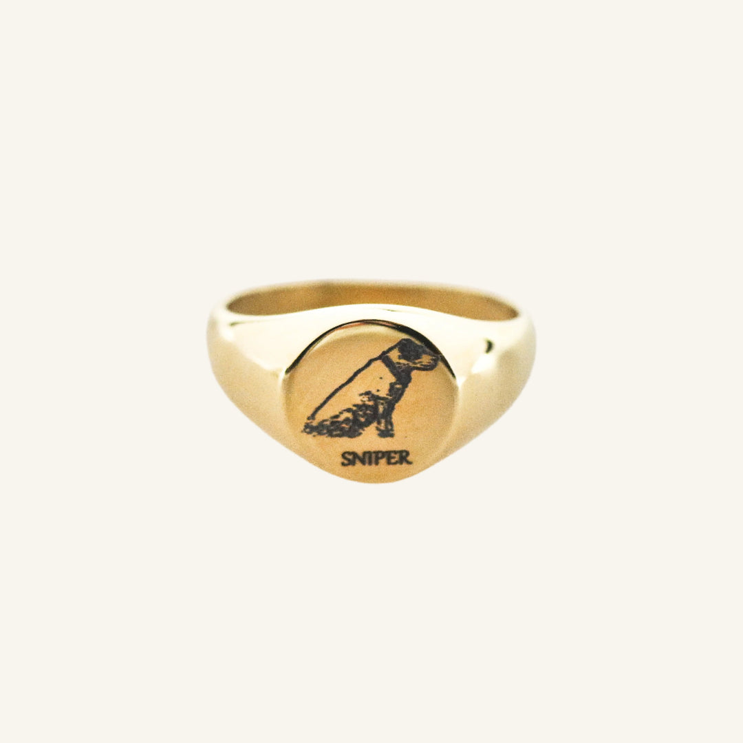 Woofyboo Pet Side view signet ring